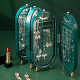 Foldable Jewelry Storage Box Retro Screen Organizer