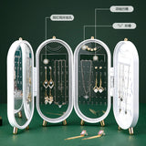 Foldable Jewelry Storage Box Retro Screen Organizer