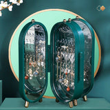 Foldable Jewelry Storage Box Retro Screen Organizer