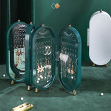 Foldable Jewelry Storage Box Retro Screen Organizer