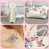 Foldable Cat Print Tote Bag High Capacity Reusable Shoulder Bag