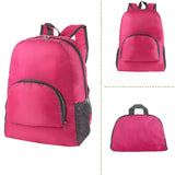 Foldable School Backpack Outdoor Travel Lightweight Bag Skull Print Pink