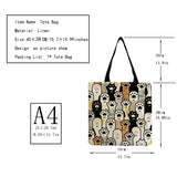 Cat Print Foldable Shopper Bag Tote Portable Handbag