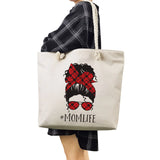Cartoon Lady Shoulder Bag Sunglasses Girl Print Handbag Foldable Shopping Tote