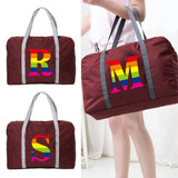 Rainbow Letter Series Foldable Travel Bag Large Capacity Duffle Bags