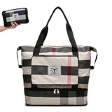 Foldable Travel Bag with Shoe Compartment Sport Tote Gym Handbag