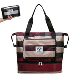 Foldable Travel Bag with Shoe Compartment Sport Tote Gym Handbag