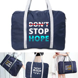 Phrase Pattern Foldable Travel Bag Large Capacity Men Handbag