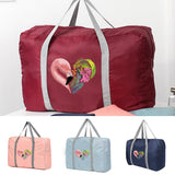 Foldable Travel Bags Organizer Flamingo Love Pattern Duffle Bag