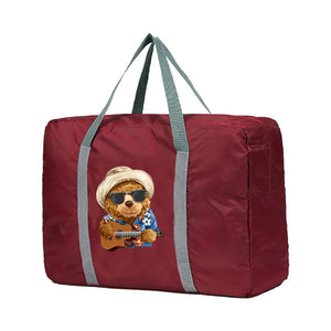 Foldable Travel Bags Organizer Luggage Unisex Clothing Storage Bag Music Bear