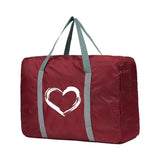 Love Pattern Foldable Travel Bag Women Portable Clothing Organizer Handbag