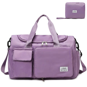 Foldable Travel Duffel Bag with Shoes Compartment Multifunctional