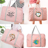 Foldable Travel Letter Series Bag Water Proof Luggage Shoulder Pack Nylon