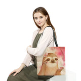 Foldable Women's Shoulder Bag Sloth Print Eco-Friendly Travel Tote