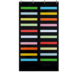 Black Folder Pocket Chart, Cascading Wall Organizer, 20 Pockets