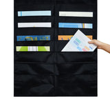 Black Folder Pocket Chart, Cascading Wall Organizer, 20 Pockets