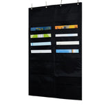 Black Folder Pocket Chart, Cascading Wall Organizer, 20 Pockets
