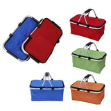 Insulated Cooler Bag Storage Basket Outdoor Portable Picnic Basket