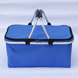 Insulated Cooler Bag Storage Basket Outdoor Portable Picnic Basket