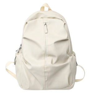 Folding Woman Backpack PU Leather Rucksack Multi-pocket Bagpacks School Bags