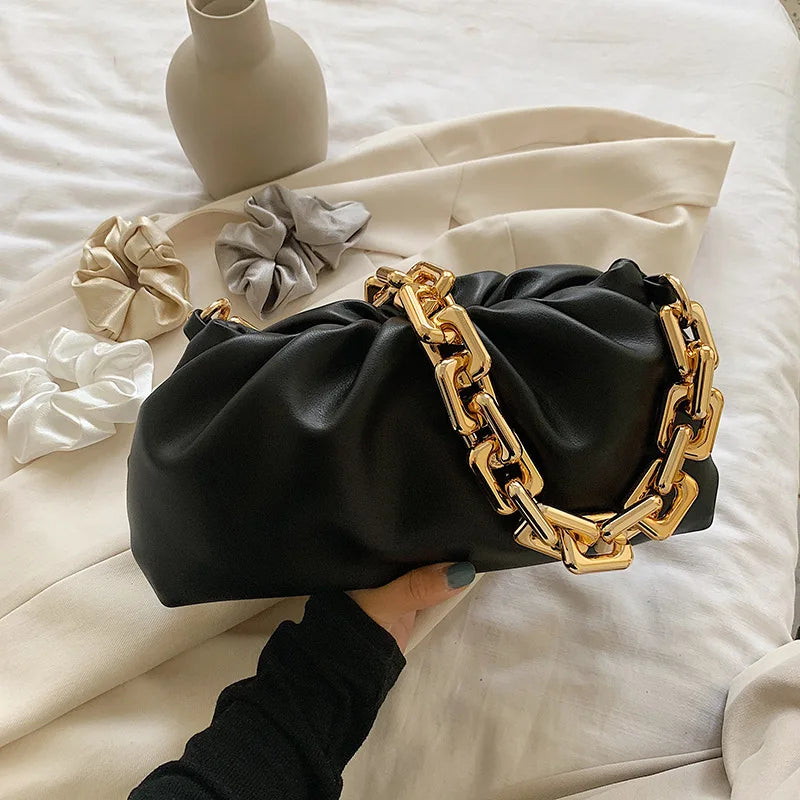 Women's Cloud Shoulder Bag with Thick Chain Handbag