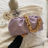 Women's Cloud Shoulder Bag with Thick Chain Handbag