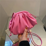 Mini Cloud Shoulder Bag for Women PU Leather Crossbody Clutch
