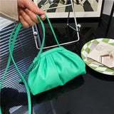 Mini Cloud Shoulder Bag for Women PU Leather Crossbody Clutch