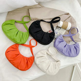 Soft Nylon Shoulder Bag for Women, Cloud Underarm Handbag