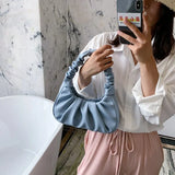 Soft-Faced Magnetic Button Handbag Women Solid PU Underarm Shoulder Bag