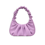 Soft-Faced Magnetic Button Handbag Women Solid PU Underarm Shoulder Bag