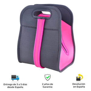 Neoprene Food Carrier Bag 22.5X14X27Cm Pink Walking or Laptop Holder