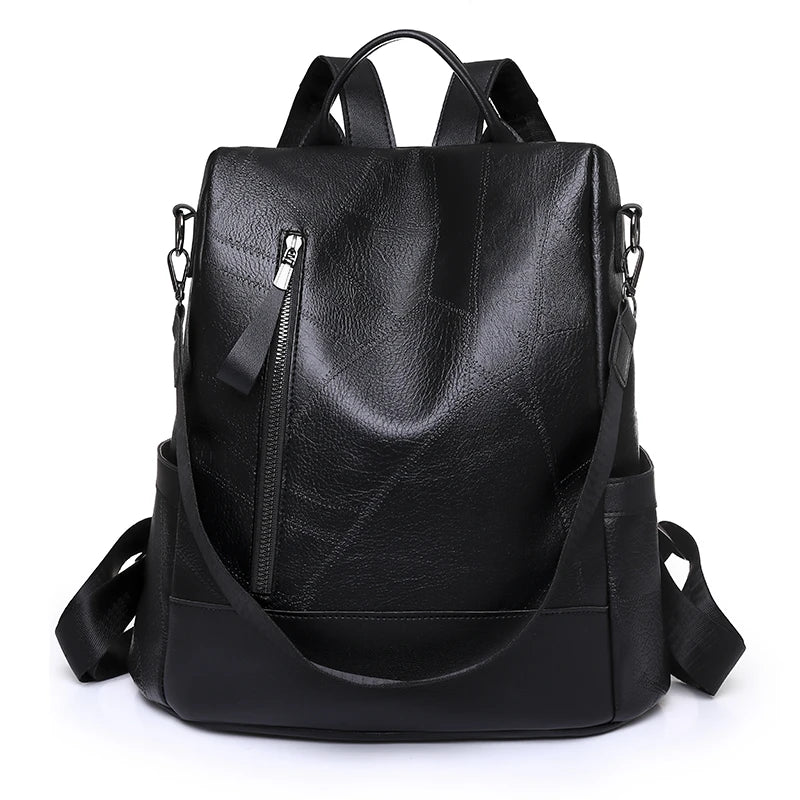 Vintage Leather Backpack School Bag for Girls