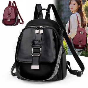Vintage Leather Backpack for Women Girls School Travel Bagpack