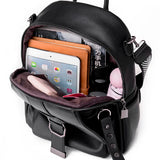 Vintage Leather Backpack for Women Girls School Travel Bagpack