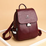Teen Girls Travel Leather Backpack School Bag
