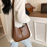 Adjustable Strap Crossbody Bag Leather Bucket Shoulder Bag