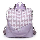 Women Zipper Backpack PU Leather Crossbody Bag