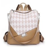 Women Zipper Backpack PU Leather Crossbody Bag