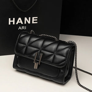 Small Leather Crossbody Shoulder Bag with Chain Strap