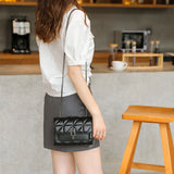 Small Leather Crossbody Shoulder Bag with Chain Strap