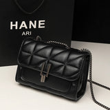 Small Leather Crossbody Shoulder Bag with Chain Strap