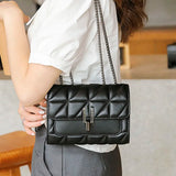 Small Leather Crossbody Shoulder Bag with Chain Strap
