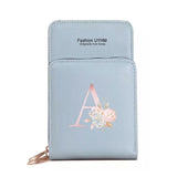 Pink Flower Letter Cell Phone Purse Women's Crossbody Bag