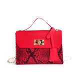 Snake Pattern Small Square Handbag Chain Messenger Bag