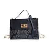 Snake Pattern Small Square Handbag Chain Messenger Bag