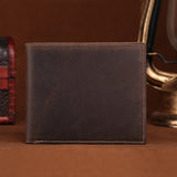 Crazy Horse Leather Men's Wallet Short Wallet