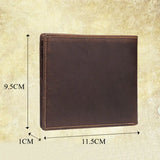 Crazy Horse Leather Men's Wallet Short Wallet