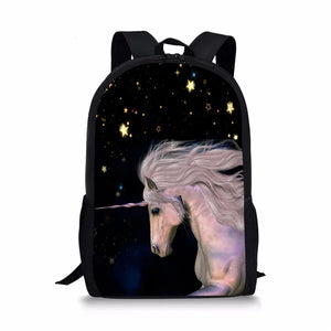 Forest Fantasy Horse Print Girls School Bag Travel Laptop Backpack
