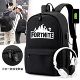 Fortnite Luminous School Bag Anti-Theft Waterproof Canvas Backpack
